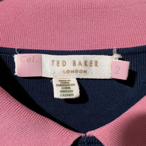 Ted Baker | 'Colour By Numbers' Origami Navy Knit Dress - Picture 5 of 16